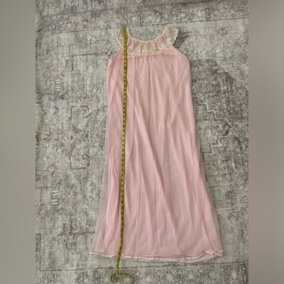 Vintage French Maid Lingerie Company Maxi Nightgown Pink Small - Picture 8 of 11